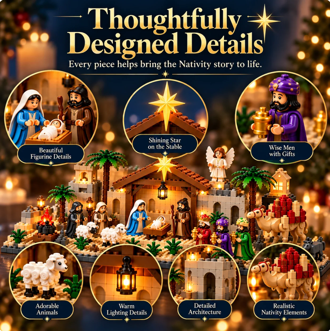 Nativity Advent Calendar – 24-Day Buildable Christmas Nativity Set
