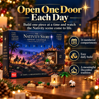 Nativity Advent Calendar – 24-Day Buildable Christmas Nativity Set