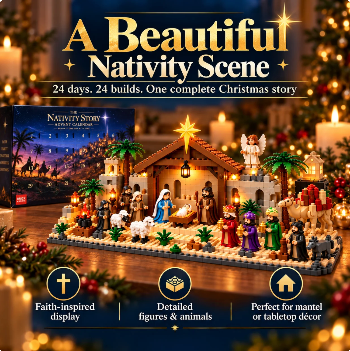 Nativity Advent Calendar – 24-Day Buildable Christmas Nativity Set