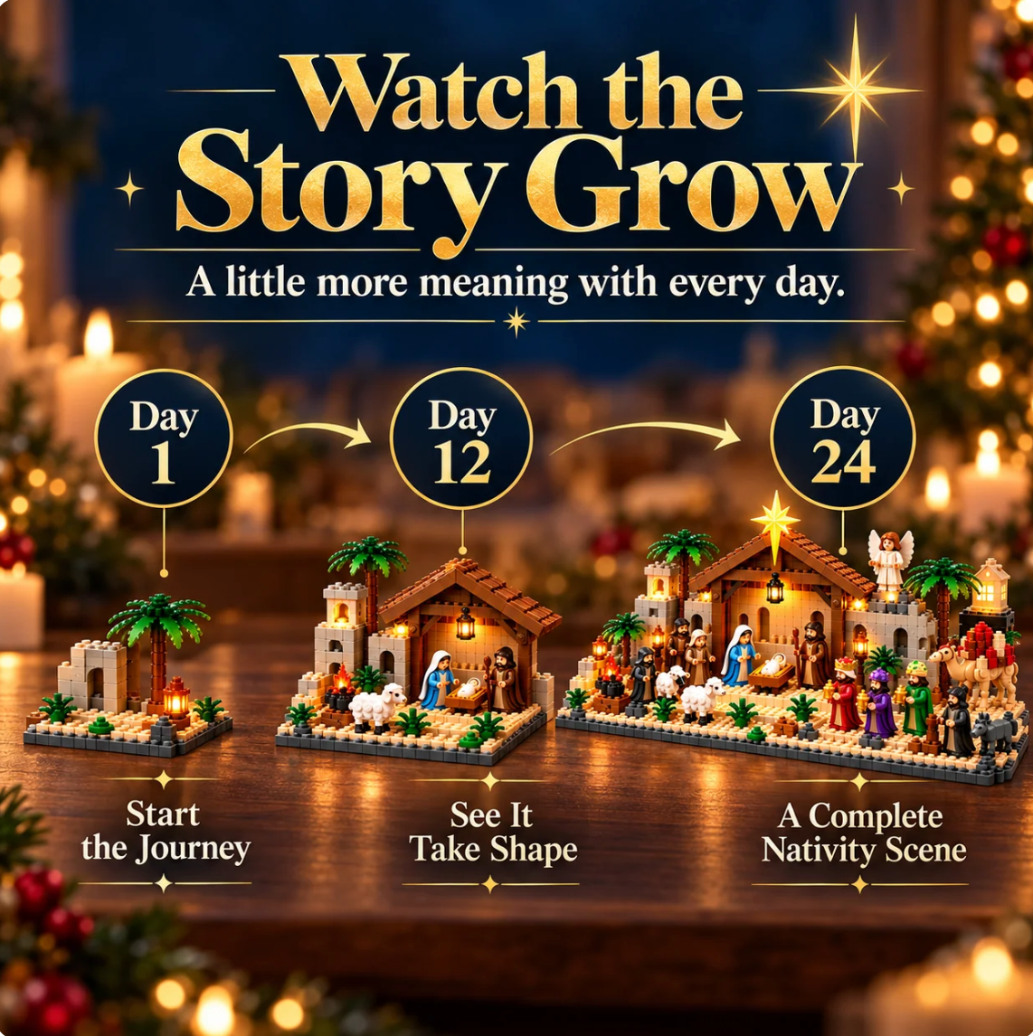 Nativity Advent Calendar – 24-Day Buildable Christmas Nativity Set